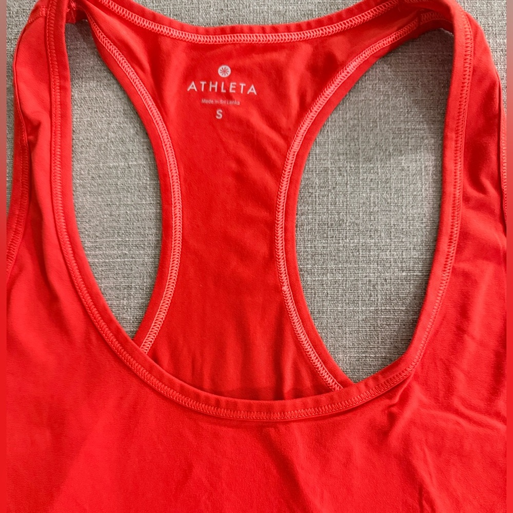 Athleta Tank Top Womens Orange Speedlight Racerback Stretch. Small - Picture 4 of 9